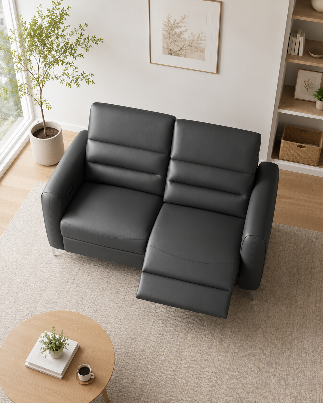 Varek Genuine Leather Recliner Sofa