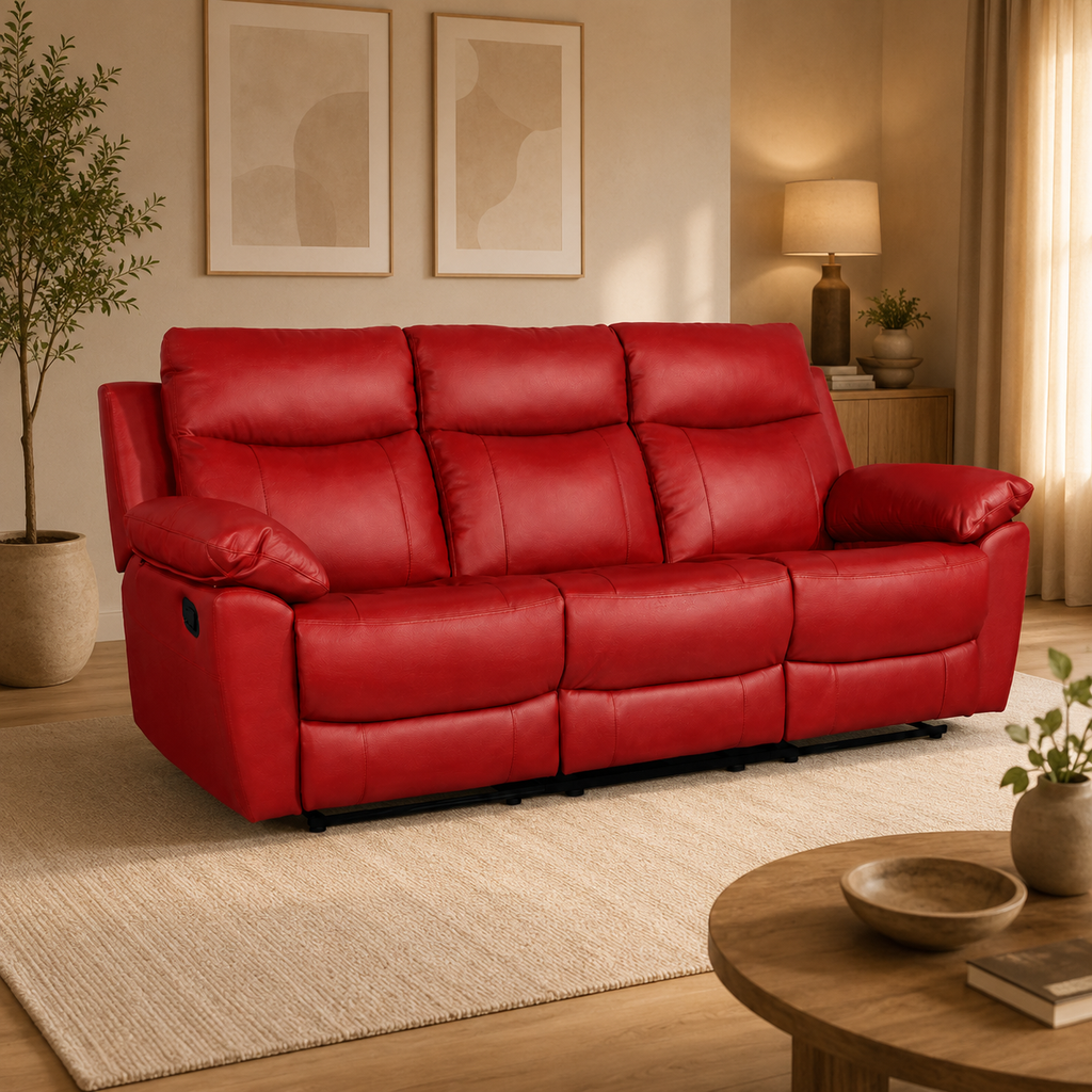 Grantham Genuine Leather Recliner Sofa