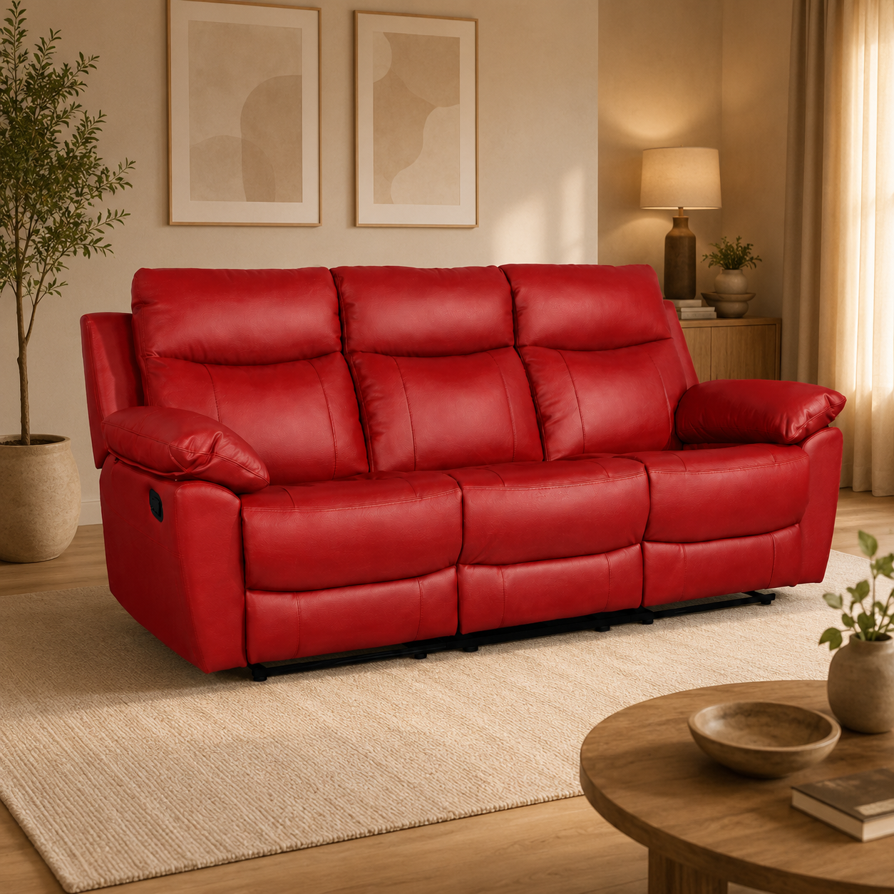 Grantham Genuine Leather Recliner Sofa