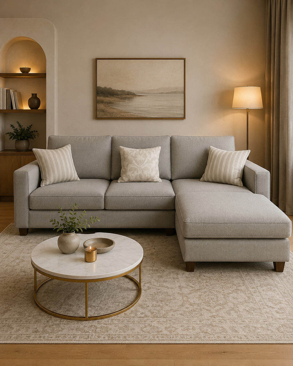 Clarendon Fabric Chaise Sectional Sofa