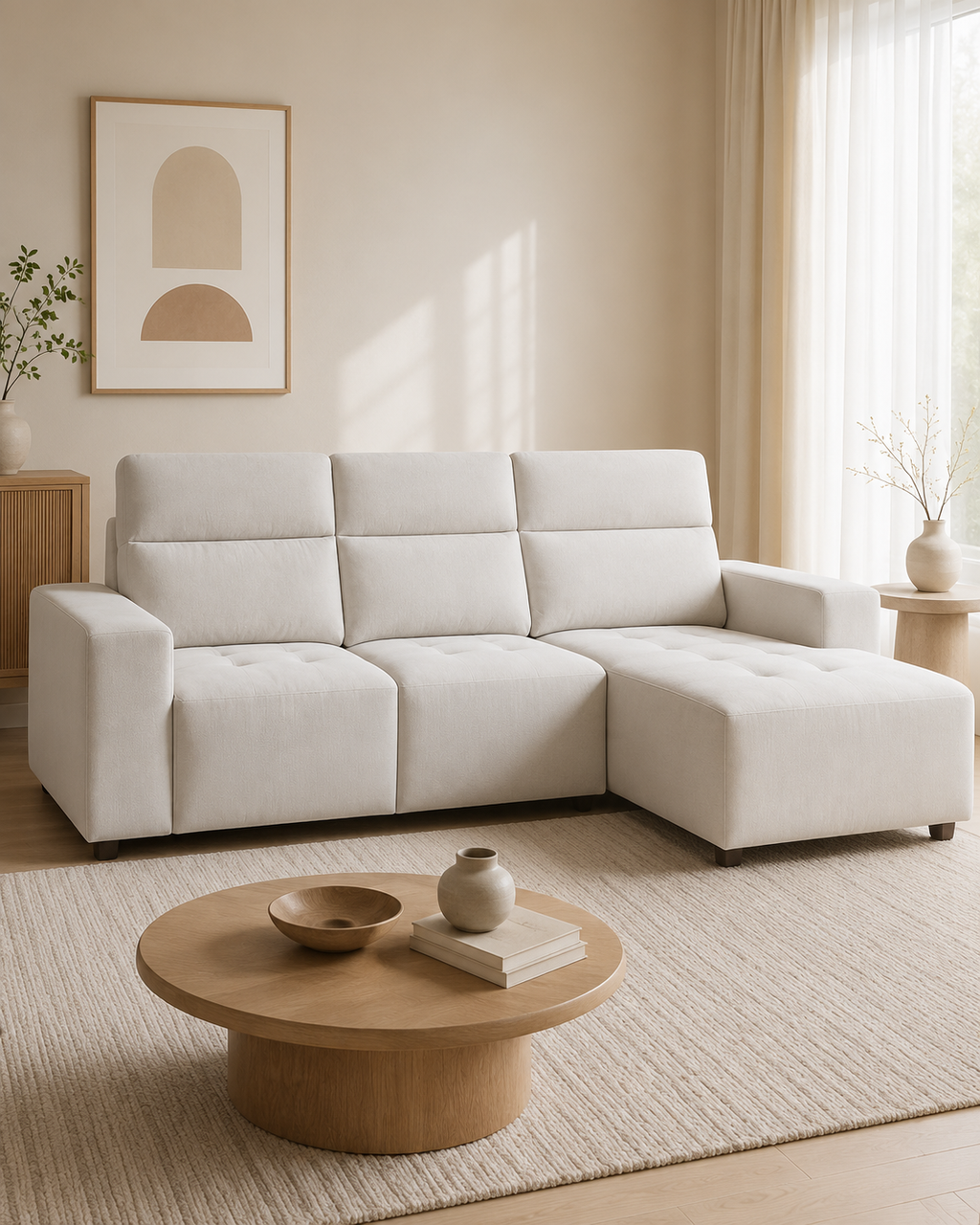 Isla Fabric L-Shaped Sofa