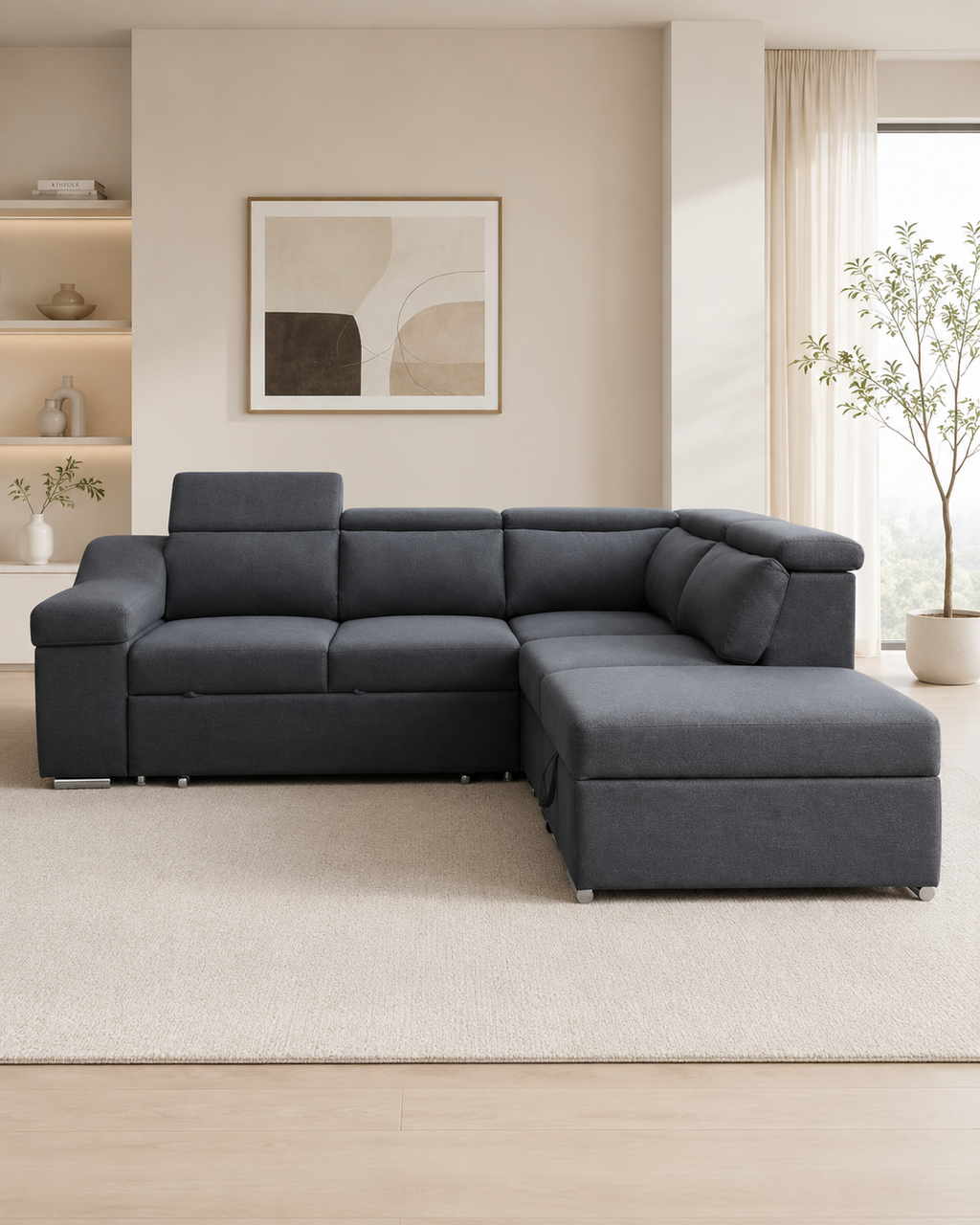 Hadley Fabric Corner Sofa Bed