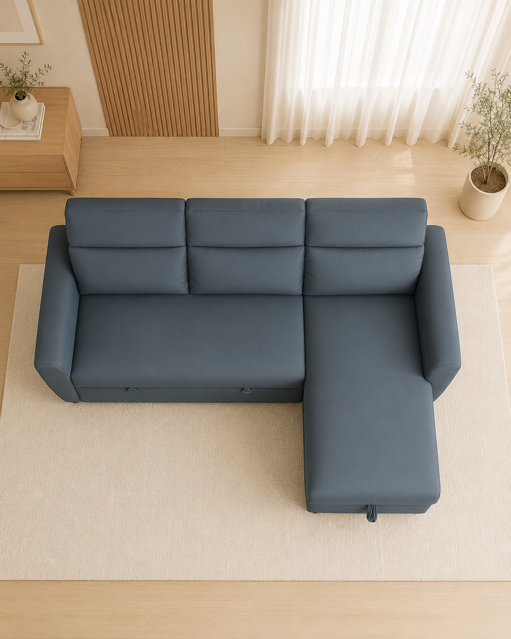 Thalen Faux Leather Storage Sofa Bed