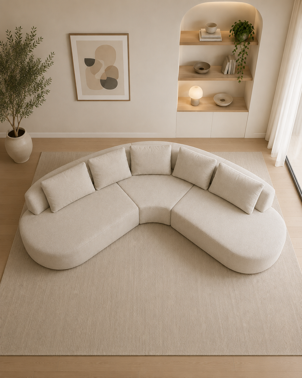Liora Fabric Curved Corner Sofa