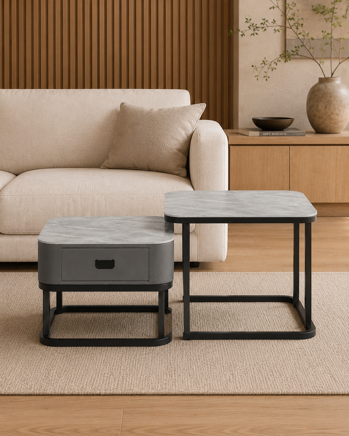 Ruelle Sintered Stone Nesting Coffee Table