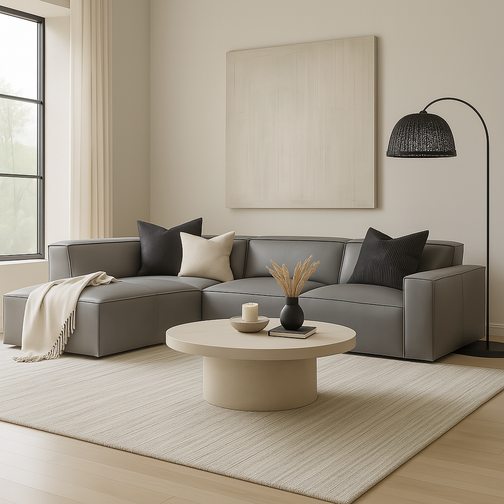Giacomo Premium Leather 4 Seater Corner Sofa