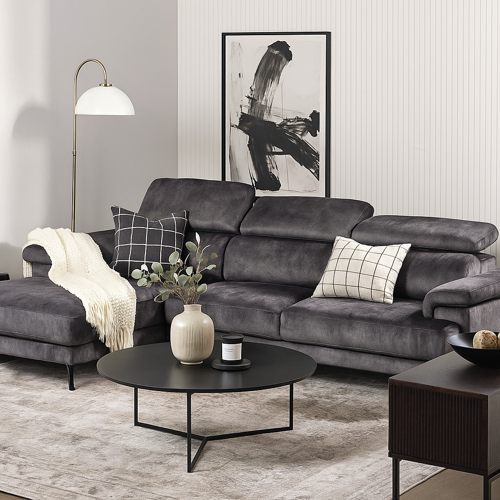 Haru Fabric L-Shaped Sofa (Pet Friendly)