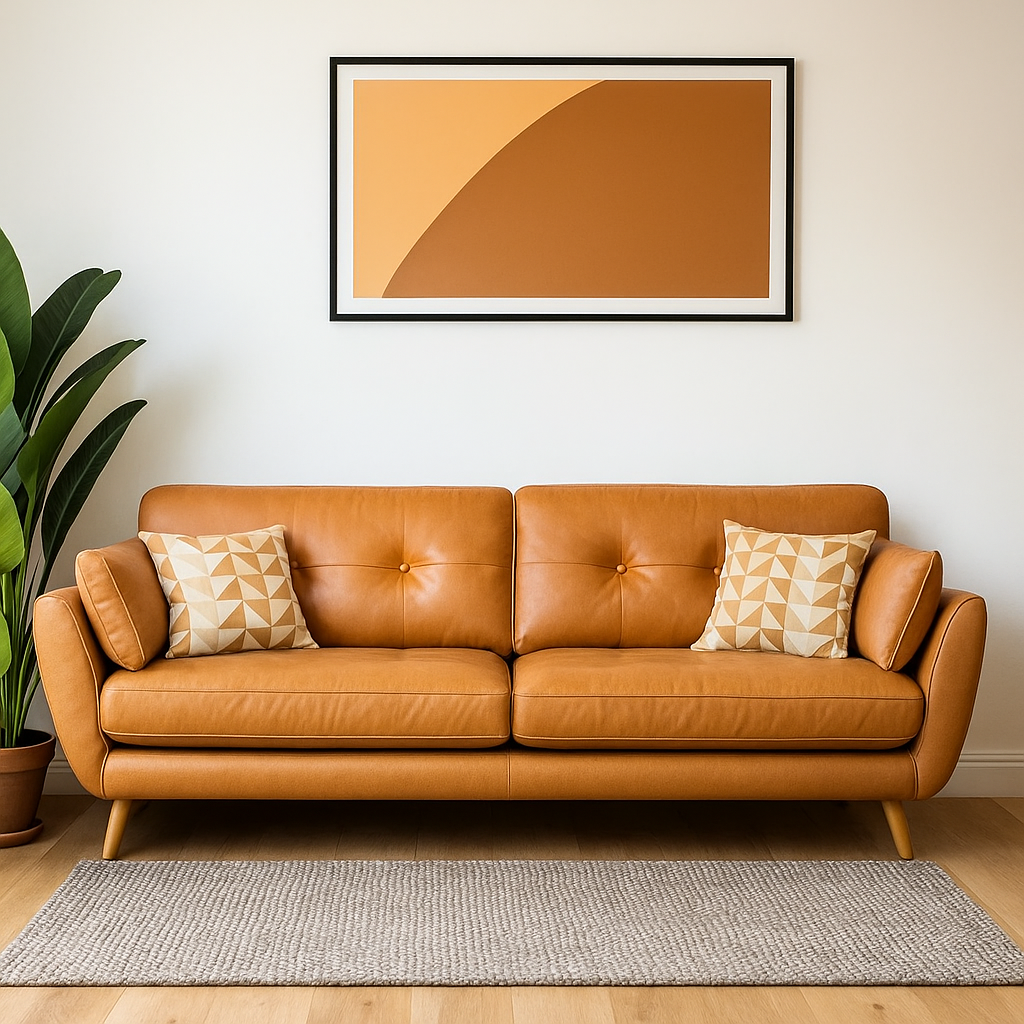 Heather Faux Leather Sofa