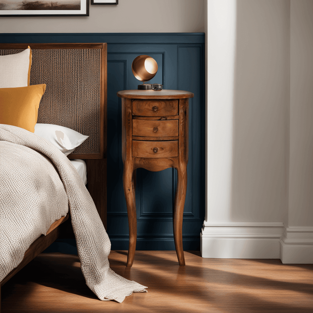 Morris Teak Wood Bed Side Table