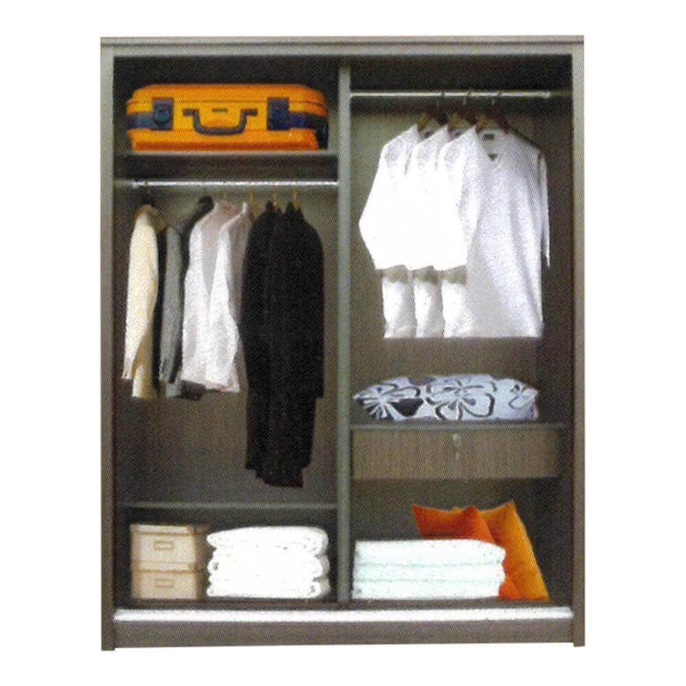 Megafurniture | Santorini Walnut 5ft Sliding Wardrobe | Sliding Door Wardrobe