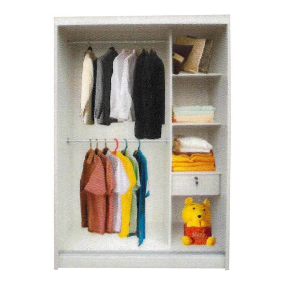 Megafurniture | Westley White Wash 4ft Sliding Wardrobe | Sliding Door Wardrobe